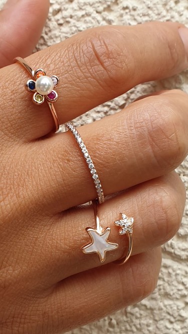 Ay Gümüş Kadın Mine Zirkon Deniz Yıldızı Rose 925 Ayar Gümüş Yüzük Ay Gümüş Kadın Mine Zirkon Deniz Yıldızı Rose 925 Ayar Gümüş Yüzük