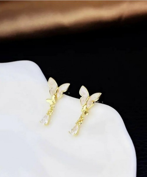 Ay Gümüş Kadın 925 Ayar Gümüş Zirkon Mine Minimal Küpe